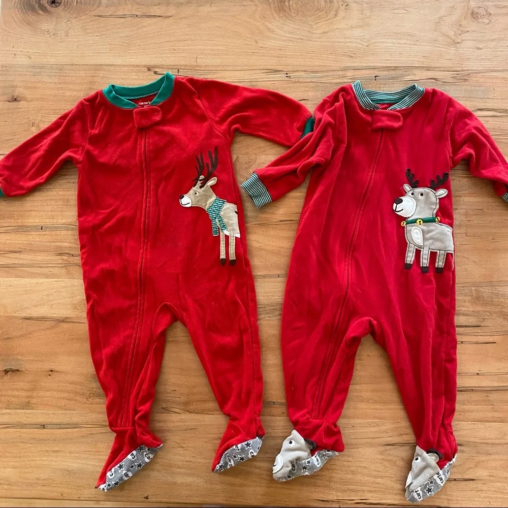 Two Carter’s Holiday/Winter Sleepers - Picture 1 of 5